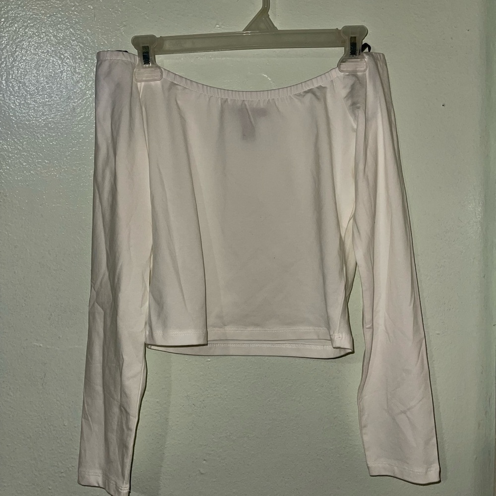white off the shoulder forever 21 shirt size Large